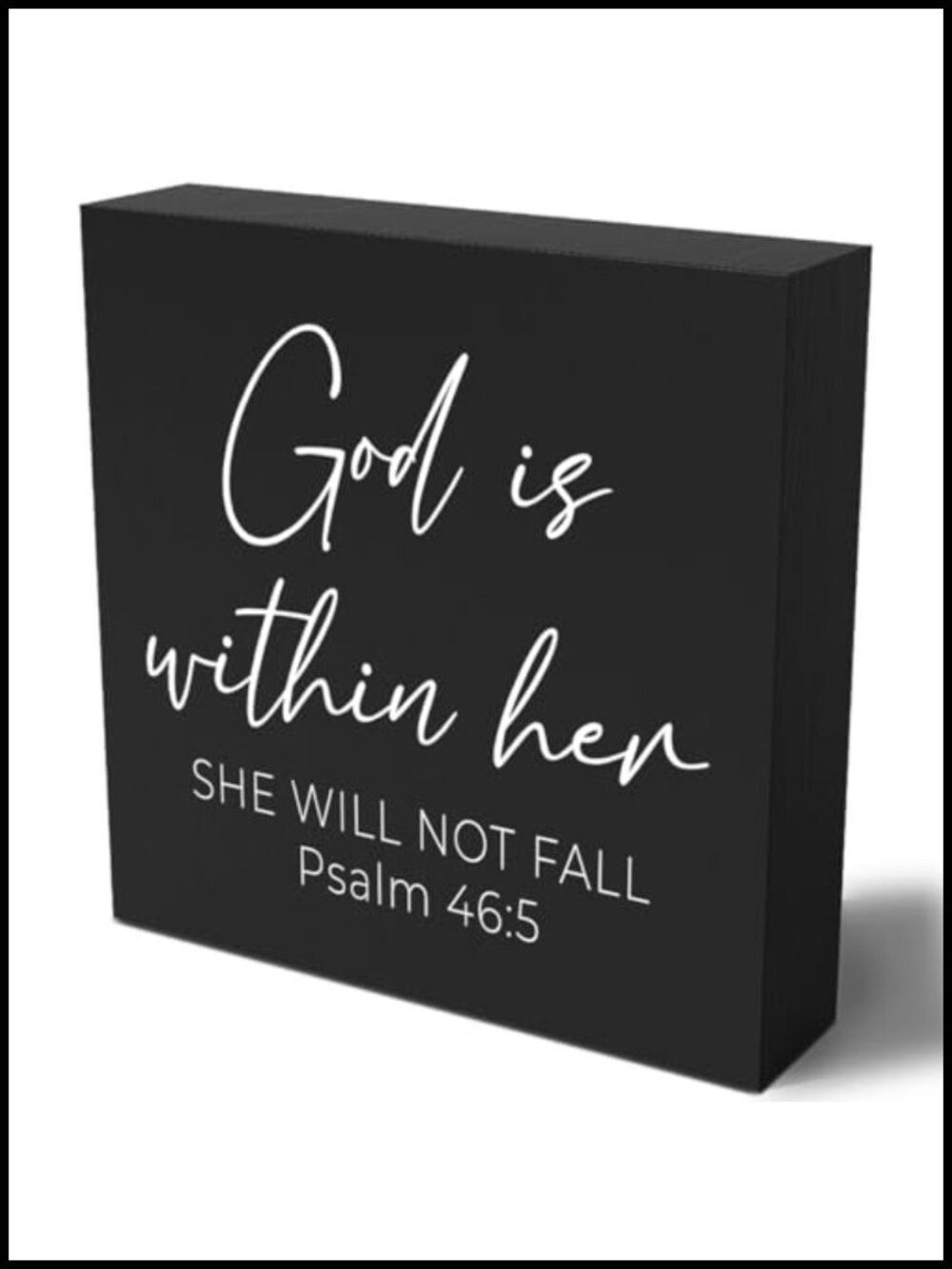 Rustic Wooden Box Sign 5x5 Scripture Bible Verse Desk Decor Home Office